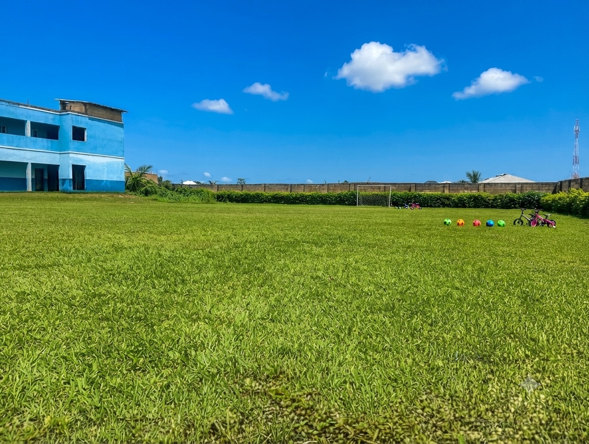Pre-school colorful nursery playground and class